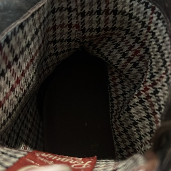 Leather and khaki fabric lace up boot - Picture 4 of 6